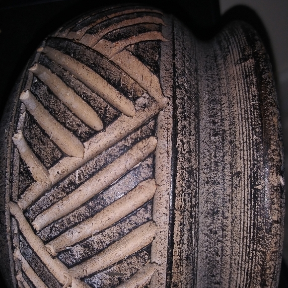 NWOT African Inspired Wood Carved Vase - Picture 3 of 3